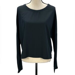 Bench Long Sleeve Crew Neck Hi-Low Hem Blouse - Black - size Small